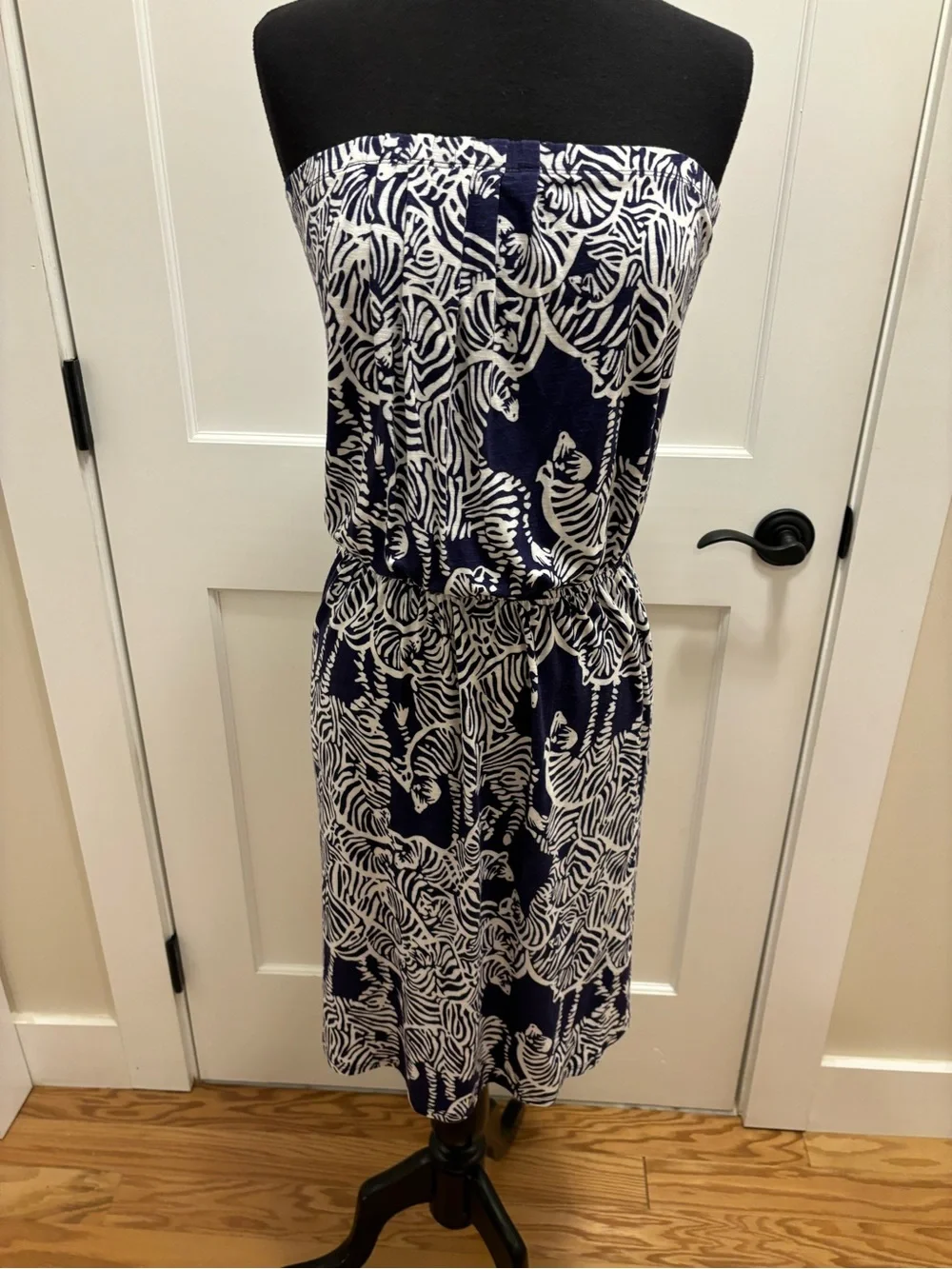Lilly Pulitzer Matyson Strapless Mini Dress  Navy I Herd You Zebra Print Women S - Picture 8 of 14